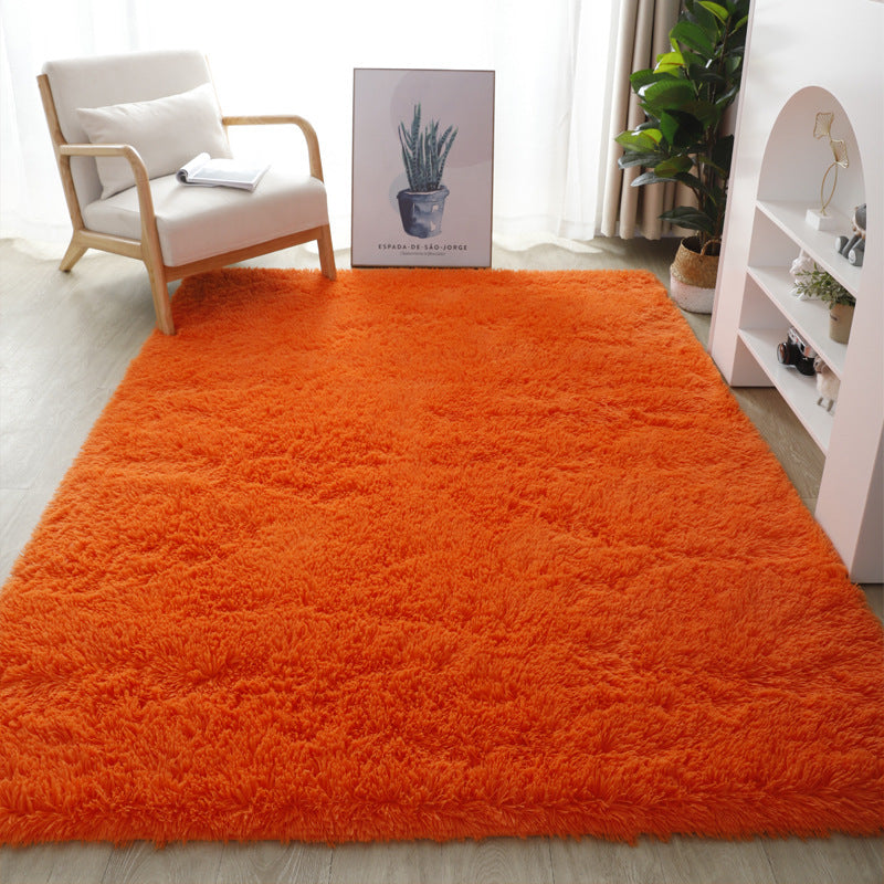 Silk Wool Tie-dyed Carpet Plush Living Room Bedroom Bedside Blanket
