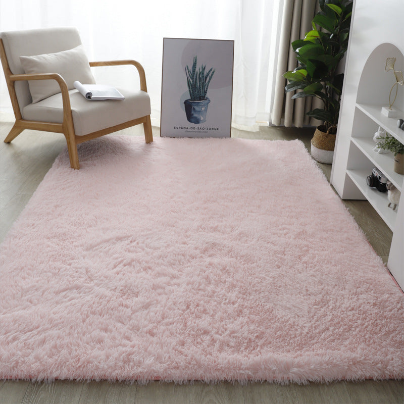 Silk Wool Tie-dyed Carpet Plush Living Room Bedroom Bedside Blanket