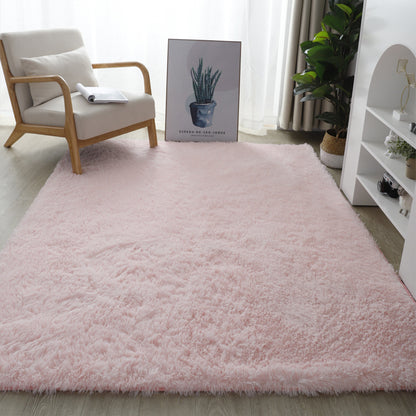 Silk Wool Tie-dyed Carpet Plush Living Room Bedroom Bedside Blanket