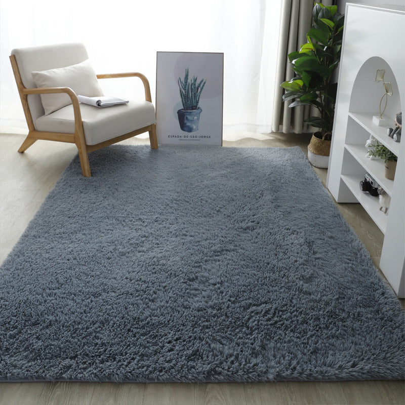 Silk Wool Tie-dyed Carpet Plush Living Room Bedroom Bedside Blanket