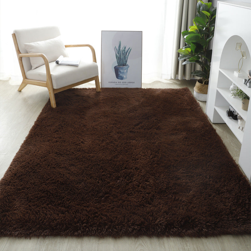 Silk Wool Tie-dyed Carpet Plush Living Room Bedroom Bedside Blanket